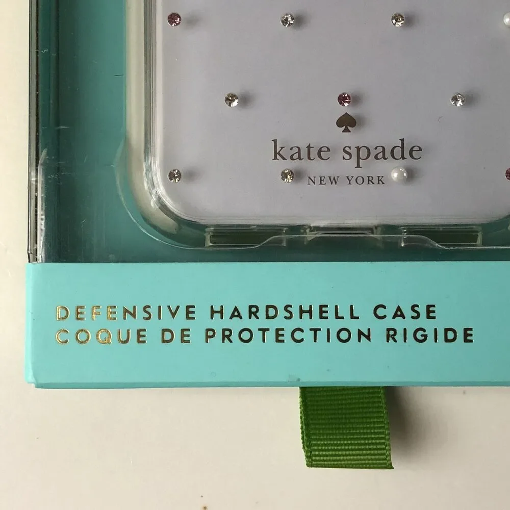 Kate Spade Defensive Hardshell Clear With Gems Case for iPhone XS and X  New